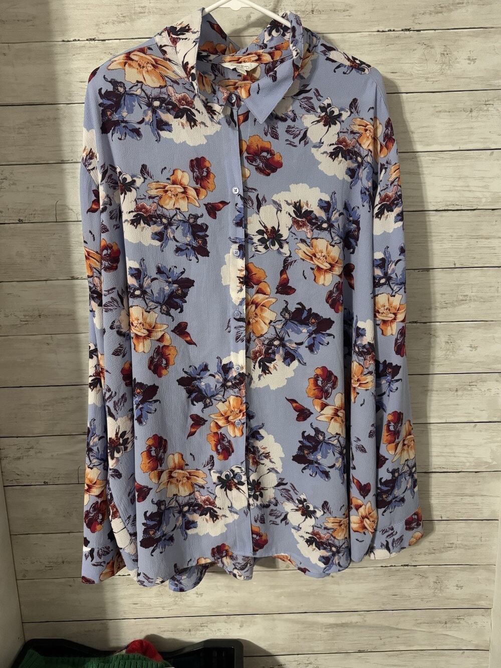 Coral bay women’s plus size 3X Blueish Purple long sleeve lightweight blouse